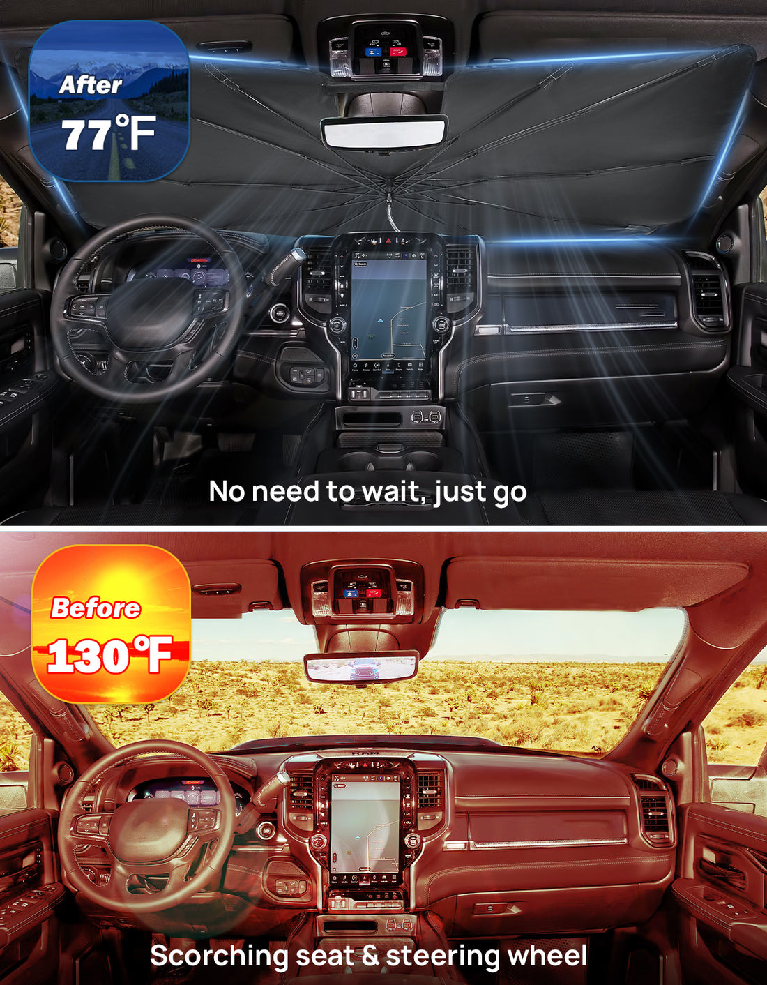 JOYTUTUS Windshield Sunshade Umbrella