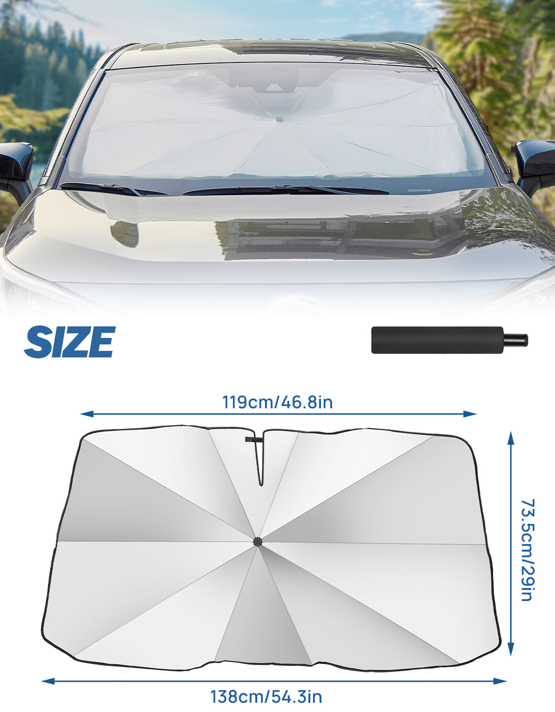 JOYTUTUS Windshield Sunshade Umbrella