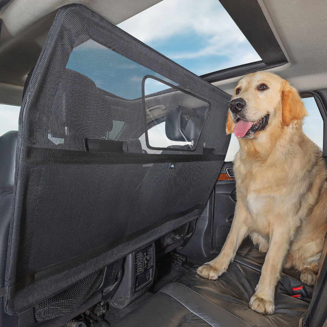 JOYTUTUS 50" Wide Dog Car Barrier with Visual Window, Dog Barrier for SUV Escape-Proof, Dog Net for Car Cargo Behind Front Seats, Vehicle Gate for Dog Safety and Travel, Ideal for Cars SUVs Trucks