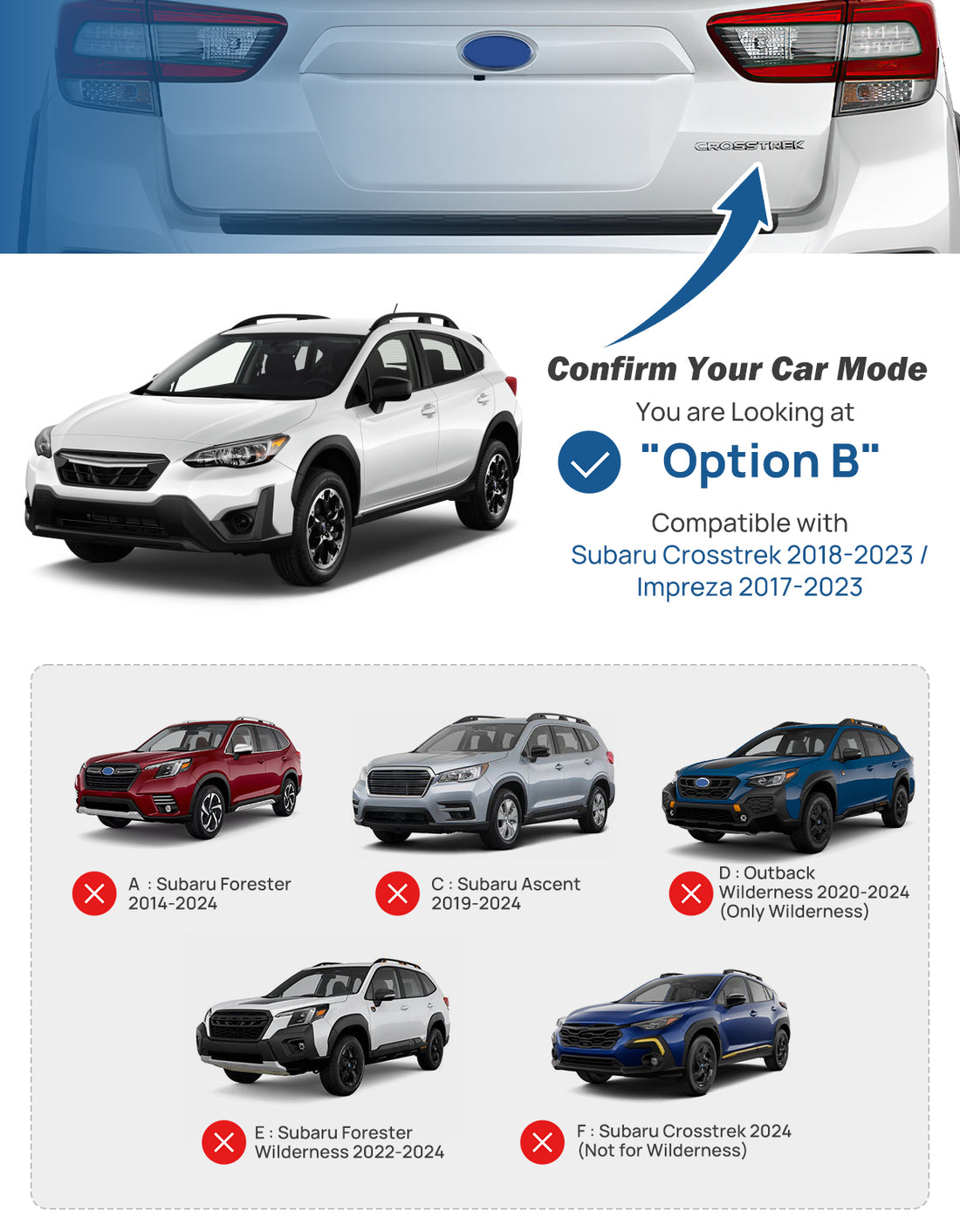JOYTUTUS Lockable Car Roof Rack Cross Bars Compatible with Subaru Crosstrek 2018-2023 / Impreza 2017-2023, Aluminum Crossbars for Roof Racks Suitcases Kayaks Canoes Bikes Skis Snowboard