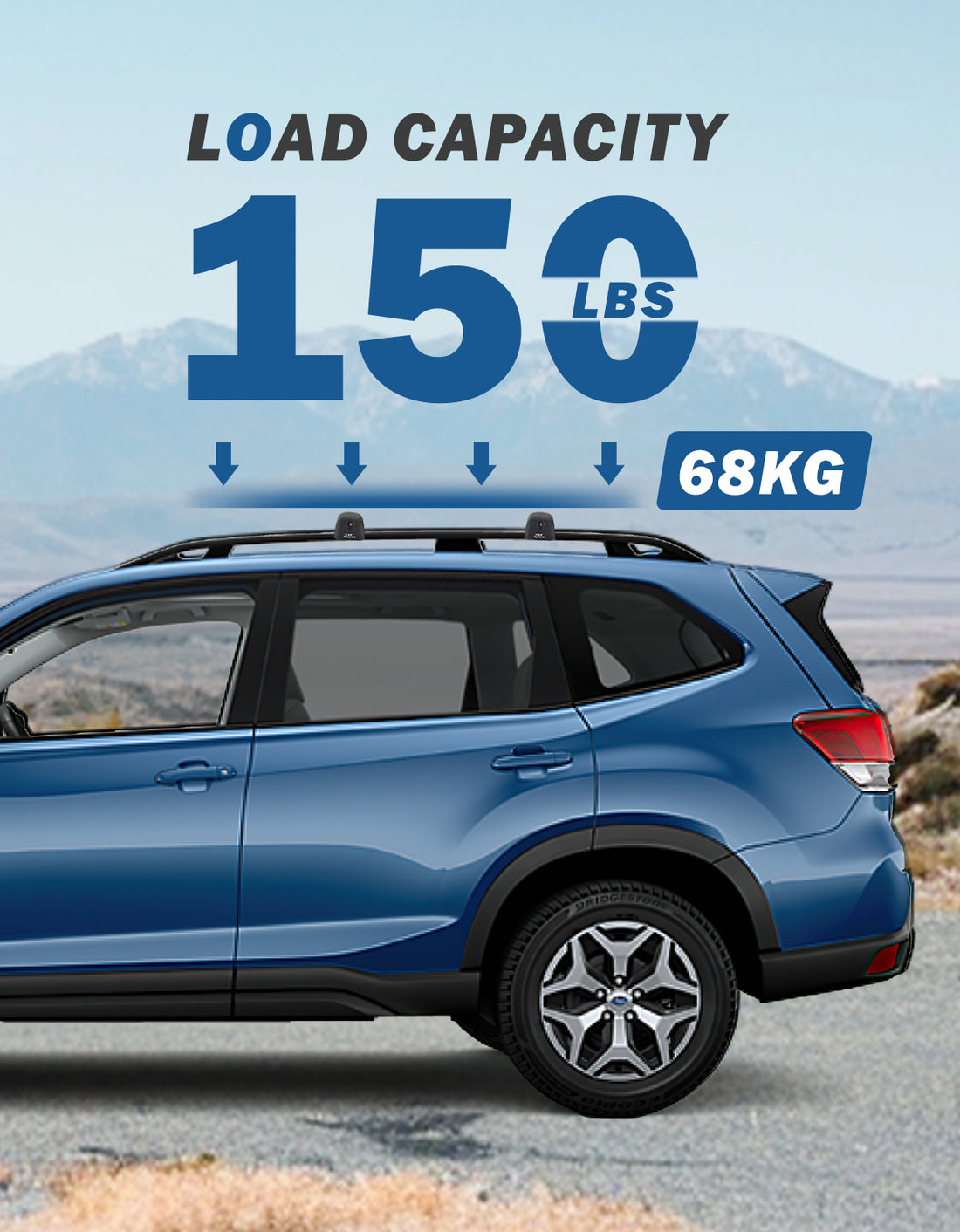 JOYTUTUS Car Roof Rack Crossbars, Compatible with Subaru Forester 2014-2024 with Lock (Not for Wilderness), Aluminum Crossbars for Roof Racks Trunks Kayaks Canoes Bicycles Skis
