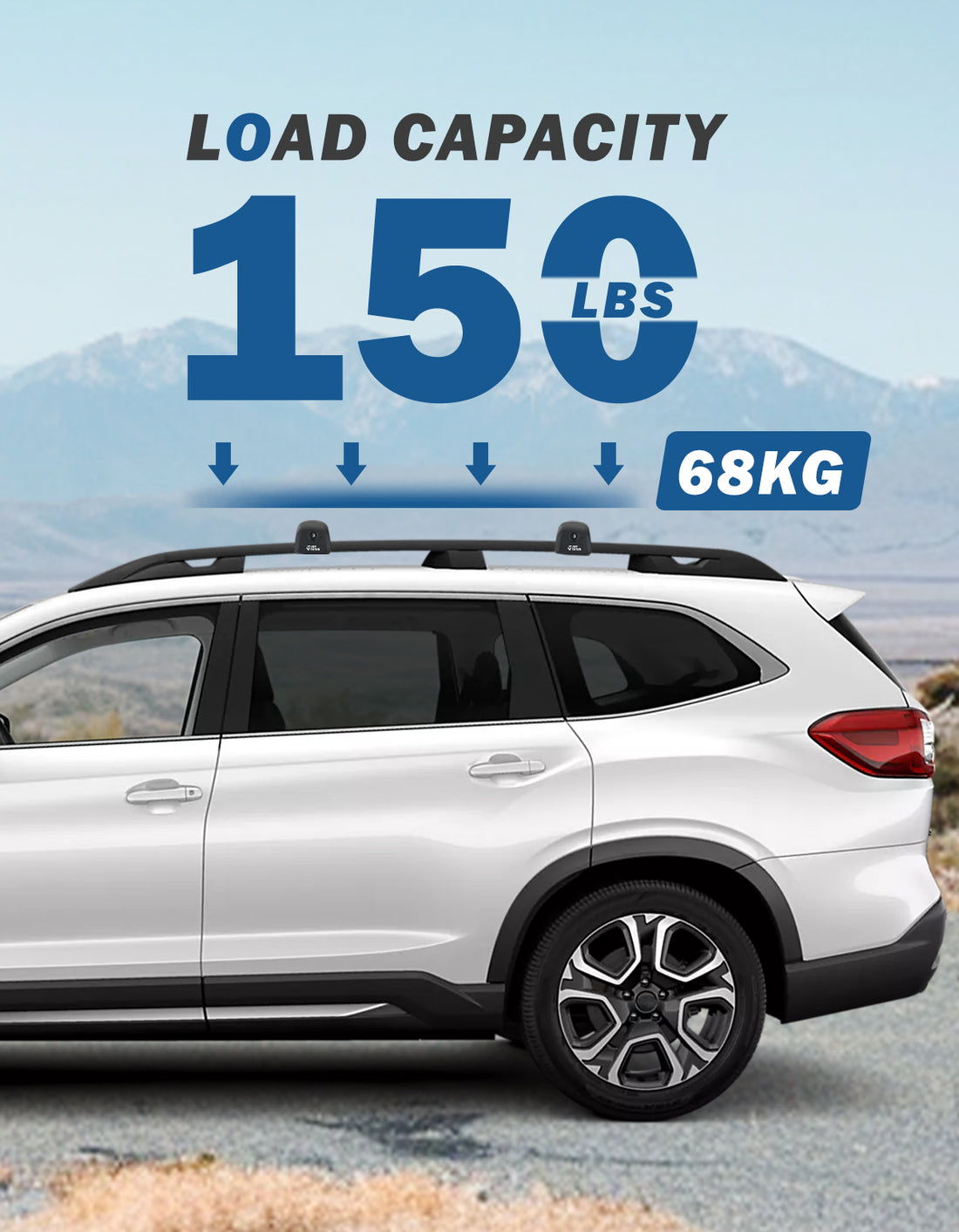 JOYTUTUS Lockable Car Roof Rack Cross Bars Compatible with Subaru Ascent 2019-2024, Aluminum Crossbars for Roof Racks Suitcases Kayaks Canoes Bikes Skis Snowboard