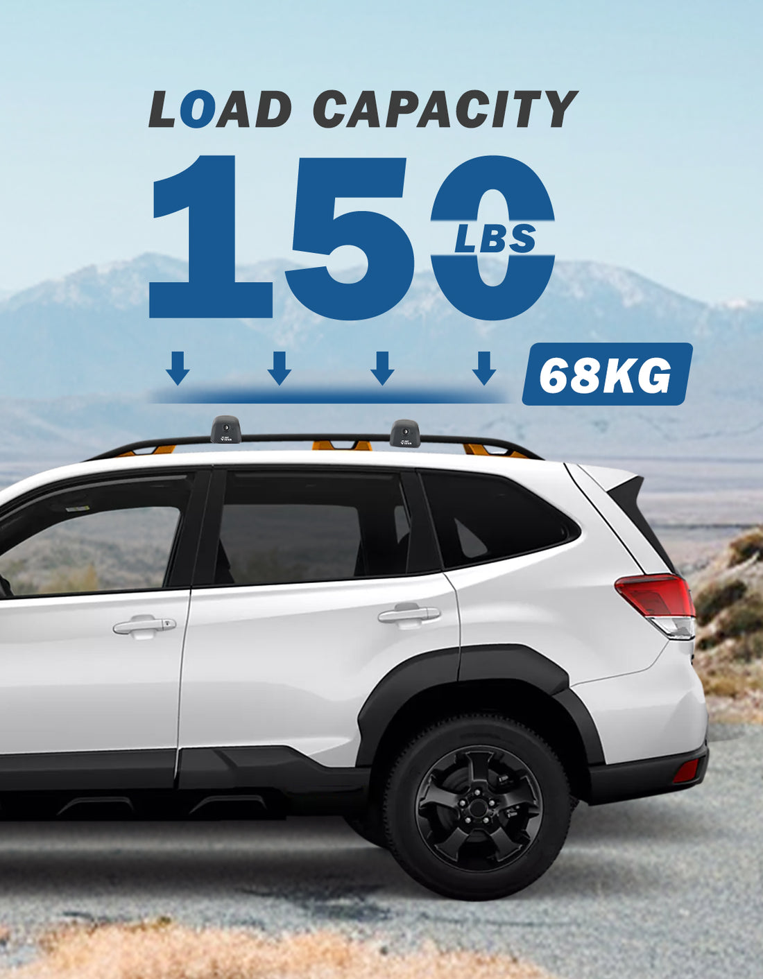 JOYTUTUS Car Roof Rack Cross Bars Compatible with Subaru Forester Wilderness 2022-2024 with Lock, Aluminum Crossbars for Roof Racks Suitcases Kayaks Canoes Bikes Skis Snowboard