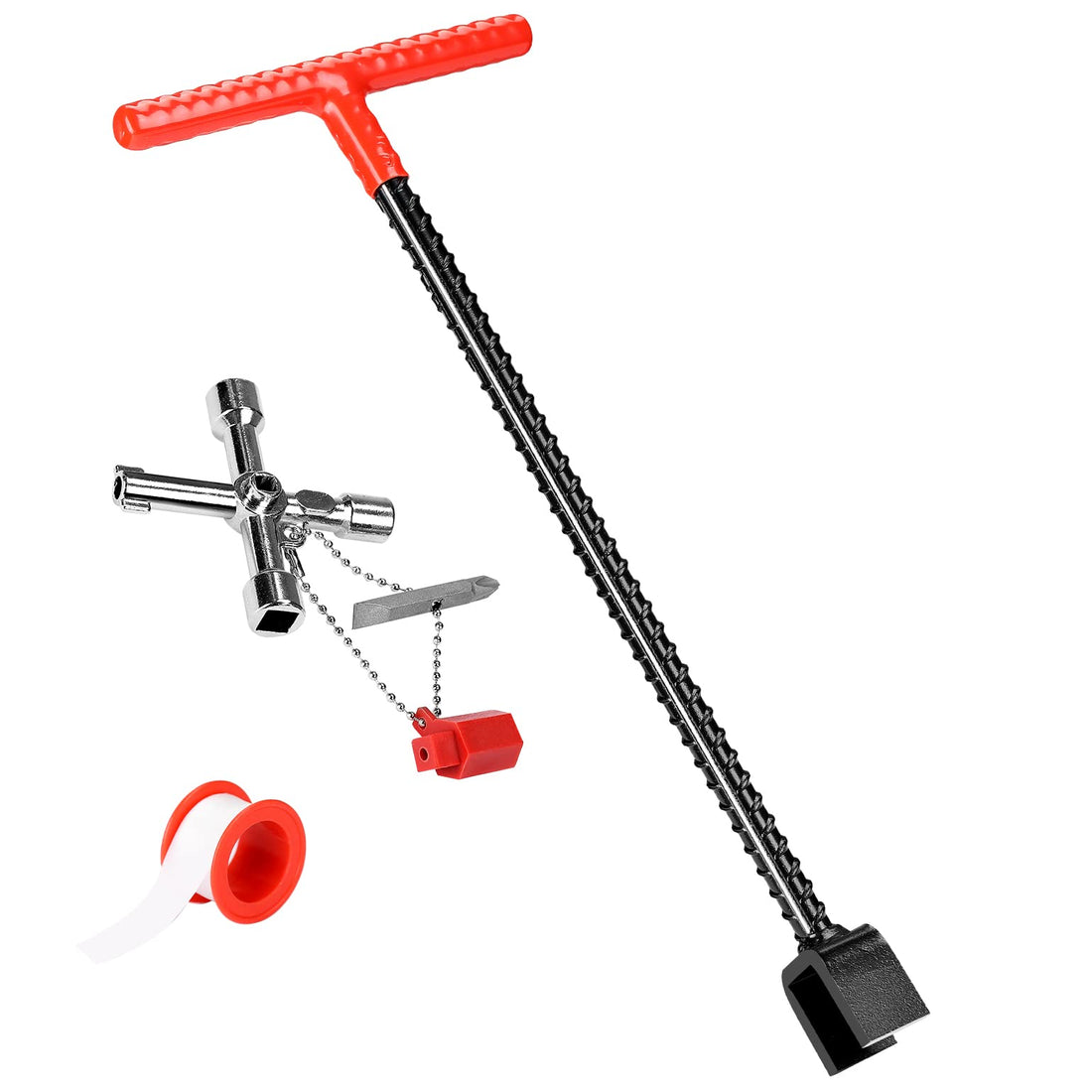 12" 17" Water Meter Key, Water Shut Off Tool , T-Handle Water Valve Key for Water Meter