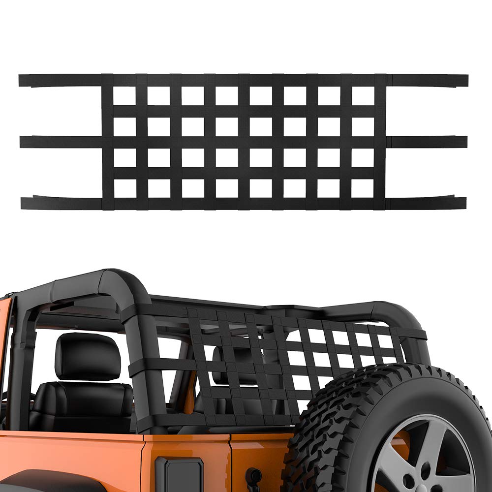 JOYTUTUS Cargo Net fits Wrangler/UTV, Car Top Roof Hammock Mesh Cargo Net for Wrangler JK JKU JL YJ TJ LJ 1987 to 2024