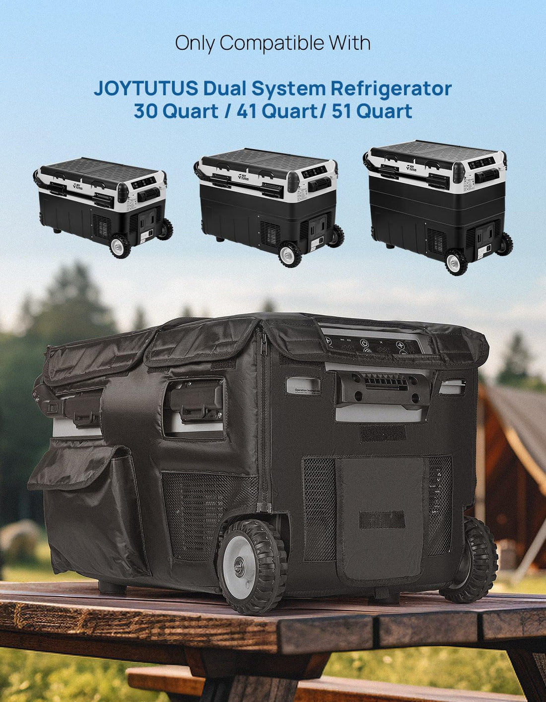 Insulated Protective Cover for 30 Quart (28L)-51 Quart (49L) Car Portable Refrigerator