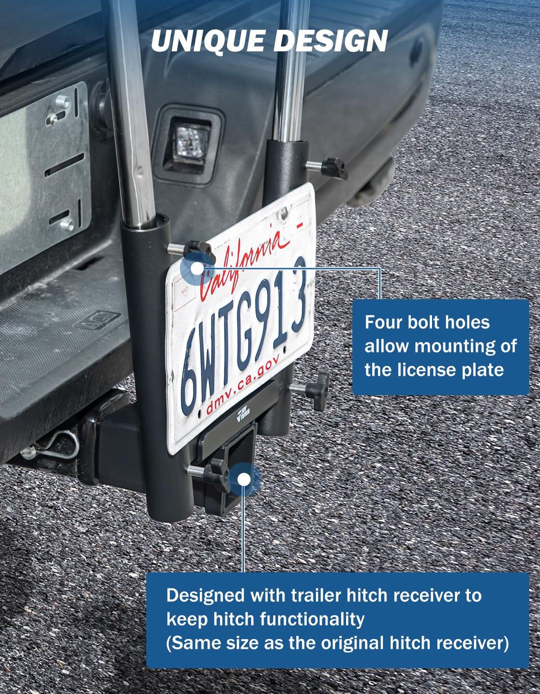 JOYTUTUS Hitch Mount Flag Pole Holder for Standard 2 Inch Receivers, Fits Truck RV SUV Pickup Camper Trailer