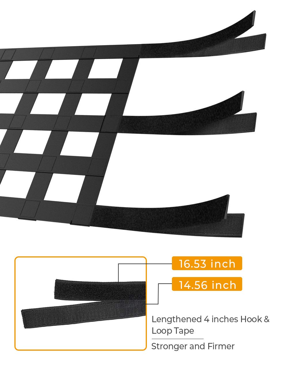 JOYTUTUS Cargo Net fits Wrangler/UTV, Car Top Roof Hammock Mesh Cargo Net for Wrangler JK JKU JL YJ TJ LJ 1987 to 2024