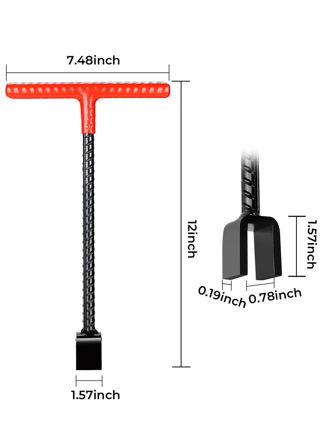12" 17" Water Meter Key, Water Shut Off Tool , T-Handle Water Valve Key for Water Meter